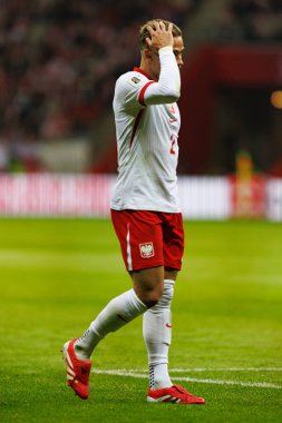 Matty Cash, 2026 Dünya Kupası 'nda Polonya ve Litvanya milli takımları arasında PGE Narodowy (Maciej Rogowski)