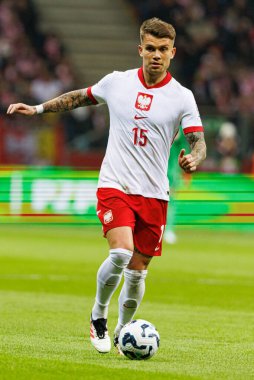 Kamil Piatkowski, 2026 Dünya Kupası 'nda Polonya ve Litvanya milli takımları arasında PGE Narodowy (Maciej Rogowski)