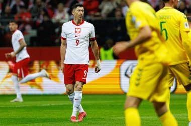 Robert Lewandowski, 2026 Dünya Kupası 'nda Polonya ve Litvanya milli takımları arasında PGE Narodowy (Maciej Rogowski)