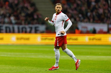 Matty Cash, 2026 Dünya Kupası 'nda Polonya ve Litvanya milli takımları arasında PGE Narodowy (Maciej Rogowski)