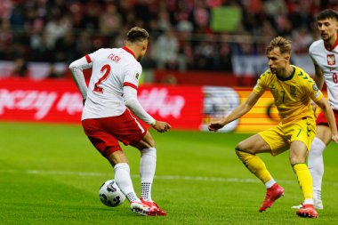 Matty Cash, 2026 Dünya Kupası 'nda Polonya ve Litvanya milli takımları arasında PGE Narodowy (Maciej Rogowski)