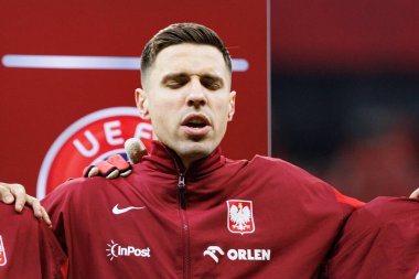 Jan Bednarek, 2026 Dünya Kupası 'nda Polonya ve Litvanya milli takımları arasında PGE Narodowy (Maciej Rogowski)