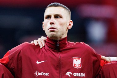 Jakub Piotrowski, 2026 Dünya Kupası 'nda Polonya ve Litvanya milli takımları arasında PGE Narodowy (Maciej Rogowski)