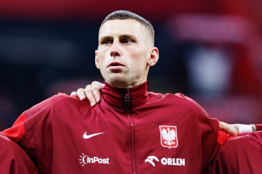 Jakub Piotrowski, 2026 Dünya Kupası 'nda Polonya ve Litvanya milli takımları arasında PGE Narodowy (Maciej Rogowski)