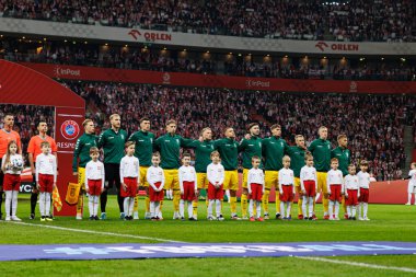 Litvanya Oyuncuları 2026 Dünya Kupası 'nda Polonya ve Litvanya milli takımları arasında PGE Narodowy (Maciej Rogowski)