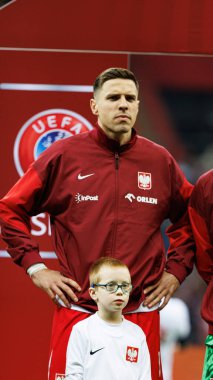 Jan Bednarek, 2026 Dünya Kupası 'nda Polonya ve Litvanya milli takımları arasında PGE Narodowy (Maciej Rogowski)