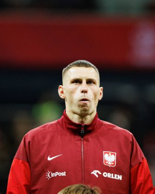 Jakub Piotrowski, 2026 Dünya Kupası 'nda Polonya ve Litvanya milli takımları arasında PGE Narodowy (Maciej Rogowski)