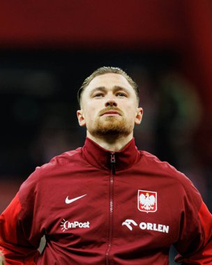 Matty Cash, 2026 Dünya Kupası 'nda Polonya ve Litvanya milli takımları arasında PGE Narodowy (Maciej Rogowski)