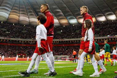 Przemyslaw Frankowski ve Karol Swiderski, 2026 Dünya Kupası 'nda Polonya ve Litvanya milli takımları arasında PGE Narodowy (Maciej Rogowski)