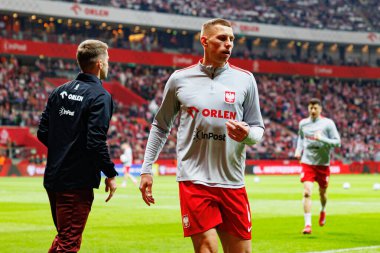 Jakub Piotrowski, 2026 Dünya Kupası 'nda Polonya ve Litvanya milli takımları arasında PGE Narodowy (Maciej Rogowski)