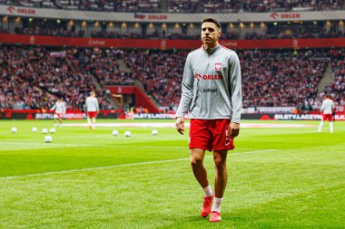 Jan Bednarek, 2026 Dünya Kupası 'nda Polonya ve Litvanya milli takımları arasında PGE Narodowy (Maciej Rogowski)