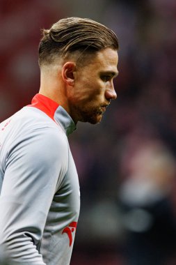 Matty Cash, 2026 Dünya Kupası 'nda Polonya ve Litvanya milli takımları arasında PGE Narodowy (Maciej Rogowski)