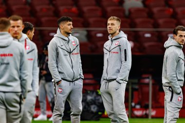 Jakub Moder ve Mateusz Skrzypczak, 2026 Dünya Kupası 'nda Polonya ve Litvanya milli takımları arasında PGE Narodowy (Maciej Rogowski)
