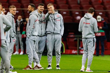 Jakub Moder ve Mateusz Skrzypczak, 2026 Dünya Kupası 'nda Polonya ve Litvanya milli takımları arasında PGE Narodowy (Maciej Rogowski)