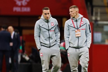 Dominik Marczuk ve Mateusz Bogusz, 2026 Dünya Kupası 'nda Polonya ve Litvanya milli takımları arasında PGE Narodowy (Maciej Rogowski)