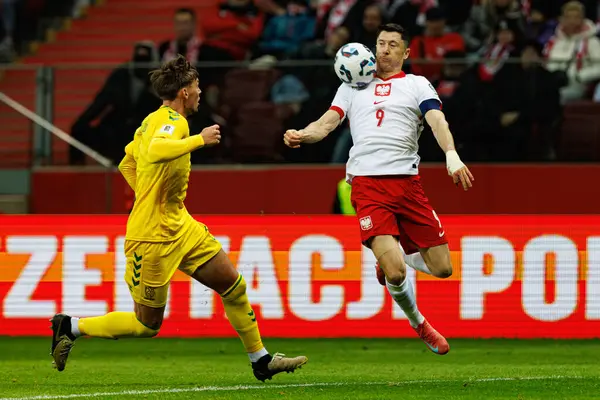 Robert Lewandowski, 2026 Dünya Kupası 'nda Polonya ve Litvanya milli takımları arasında PGE Narodowy (Maciej Rogowski)
