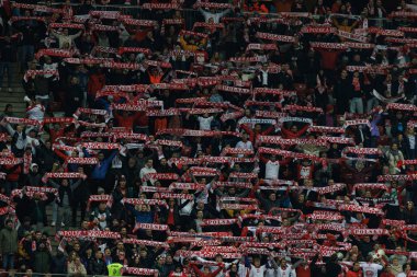 Polonya taraftarları 2026 Dünya Kupası eleme maçında PGE Narodowy 'de Polonya ve Malta milli takımları arasında görüldüler (Maciej Rogowski)