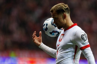 Matty Cash, 2026 Dünya Kupası eleme maçında Polonya ve Malta milli takımları arasında PGE Narodowy 'da görüldü (Maciej Rogowski)