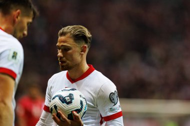 Matty Cash, 2026 Dünya Kupası eleme maçında Polonya ve Malta milli takımları arasında PGE Narodowy 'da görüldü (Maciej Rogowski)