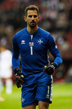 Henry Bonello, 2026 Dünya Kupası eleme maçında PGE Narodowy 'da Polonya ve Malta milli takımları arasında görüldü (Maciej Rogowski)