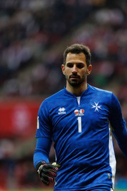 Henry Bonello, 2026 Dünya Kupası eleme maçında PGE Narodowy 'da Polonya ve Malta milli takımları arasında görüldü (Maciej Rogowski)