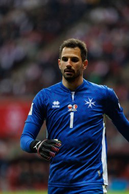 Henry Bonello, 2026 Dünya Kupası eleme maçında PGE Narodowy 'da Polonya ve Malta milli takımları arasında görüldü (Maciej Rogowski)