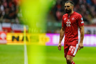 Zach Muscat 2026 Dünya Kupası eleme maçında PGE Narodowy 'de Polonya ve Malta milli takımları arasında görüldü (Maciej Rogowski)