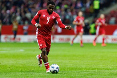 Joseph Mbong 2026 Dünya Kupası eleme maçında PGE Narodowy 'de Polonya ve Malta milli takımları arasında görüldü (Maciej Rogowski)