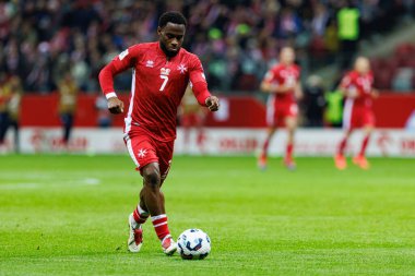 Joseph Mbong 2026 Dünya Kupası eleme maçında PGE Narodowy 'de Polonya ve Malta milli takımları arasında görüldü (Maciej Rogowski)