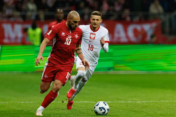 Teddy Teuma ve Sebastian Szymanski, 2026 Dünya Kupası eleme maçında Polonya ve Malta milli takımları arasında PGE Narodowy 'da görüldü (Maciej Rogowski)