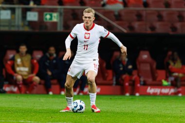Karol Swiderski, 2026 Dünya Kupası eleme maçında Polonya ve Malta milli takımları arasında PGE Narodowy 'da görüldü (Maciej Rogowski)