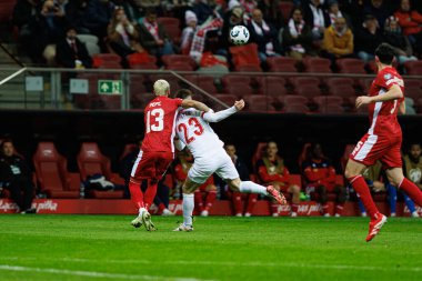 Enrico Pepe ve Krzysztof Piatek, 2026 Dünya Kupası eleme maçında Polonya ve Malta milli takımları arasında PGE Narodowy 'de görüldü (Maciej Rogowski)