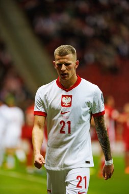 Mateusz Bogusz, 2026 Dünya Kupası eleme maçında Polonya ve Malta milli takımları arasında PGE Narodowy 'de görüldü (Maciej Rogowski)