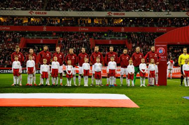 Polonyalı oyuncular 2026 Dünya Kupası eleme maçında PGE Narodowy 'da Polonya ve Malta milli takımları arasında görüldü (Maciej Rogowski)