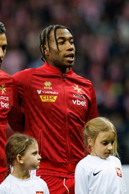 Paul Mbong, 2026 Dünya Kupası eleme maçında PGE Narodowy 'de Polonya ve Malta milli takımları arasında görüldü (Maciej Rogowski)