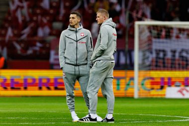 Jakub Kiwior ve Bartosz Mrozek, 2026 Dünya Kupası 'nda Polonya ve Malta milli takımları arasında PGE Narodowy (Maciej Rogowski)