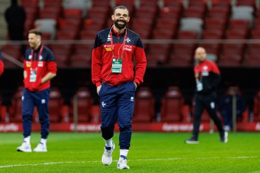 Zach Muscat 2026 Dünya Kupası eleme maçında PGE Narodowy 'de Polonya ve Malta milli takımları arasında görüldü (Maciej Rogowski)