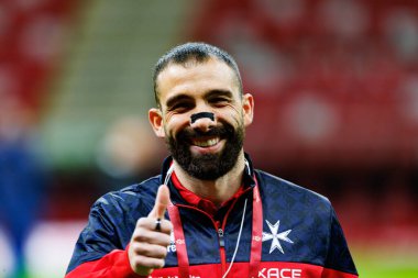 Zach Muscat 2026 Dünya Kupası eleme maçında PGE Narodowy 'de Polonya ve Malta milli takımları arasında görüldü (Maciej Rogowski)