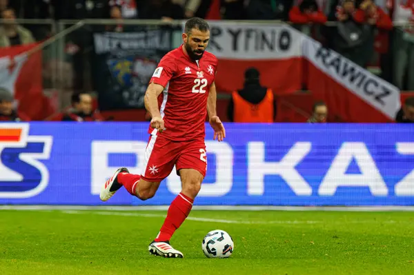 Zach Muscat 2026 Dünya Kupası eleme maçında PGE Narodowy 'de Polonya ve Malta milli takımları arasında görüldü (Maciej Rogowski)