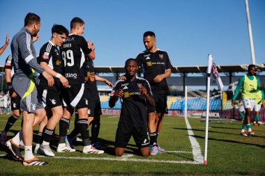  Duplexe Tchamba, Estadio Municipal Rio Maior 'daki (Maciej Rogowski) Casa Pia ve Rio Ave FC takımları arasında oynanan Liga Portekiz maçında gol attıktan sonra kutlama yaparken görülüyor.)