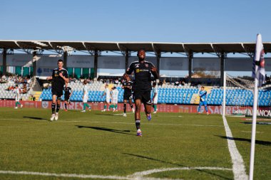 Duplexe Tchamba, Estadio Municipal Rio Maior 'daki (Maciej Rogowski) Casa Pia ve Rio Ave FC takımları arasında oynanan Liga Portekiz maçında gol attıktan sonra kutlama yaparken görülüyor.)