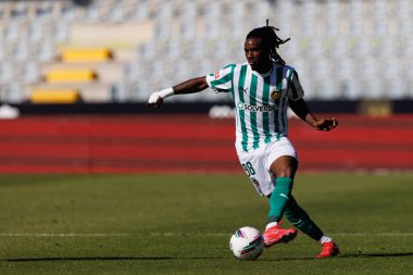 Omar Richards, Liga Portekiz maçı sırasında Estadio Belediyesi Rio Maior 'da Casa Pia ve Rio Ave FC takımları arasında görüldü (Maciej Rogowski)