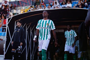 Omar Richards, Liga Portekiz maçı sırasında Estadio Belediyesi Rio Maior 'da Casa Pia ve Rio Ave FC takımları arasında görüldü (Maciej Rogowski)
