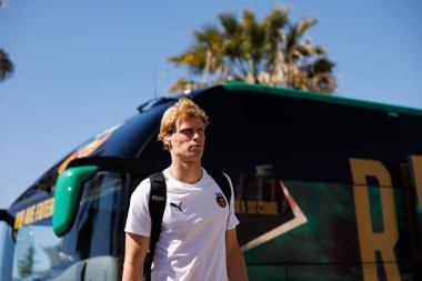 Joao Tome, Liga Portekiz maçı sırasında Estadio Belediyesi Rio Maior 'da Casa Pia ve Rio Ave FC takımları arasında görüldü (Maciej Rogowski)