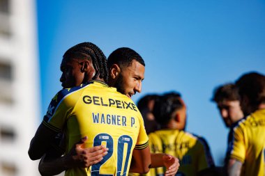 Yanis Begraoui ve Wagner Pina, Liga Portekiz maçında GD Estoril Praia ve FC Porto takımları arasında Estadio Antonio Coimbra da Mota (Maciej Rogowski)