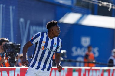 Samuel Aghehowa, Liga Portekiz maçı sırasında Estoril Praia ve FC Porto takımları arasında Estadio Antonio Coimbra da Mota 'da (Maciej Rogowski)