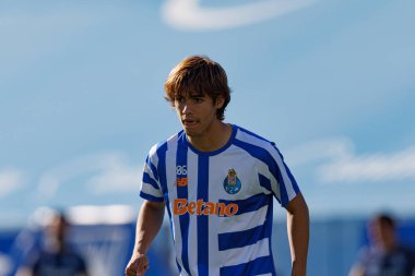 Rodrigo Mora, Liga Portekiz maçı sırasında Estoril Praia ve FC Porto takımları arasında Estadio Antonio Coimbra da Mota 'da görüldü (Maciej Rogowski)