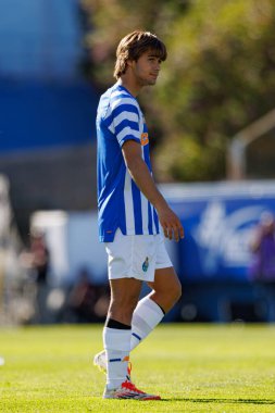 Rodrigo Mora, Liga Portekiz maçı sırasında Estoril Praia ve FC Porto takımları arasında Estadio Antonio Coimbra da Mota 'da görüldü (Maciej Rogowski)