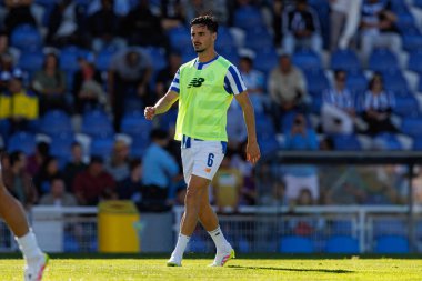 Stephen Eustaquio, Liga Portekiz maçı sırasında Estoril Praia ve FC Porto takımları arasında Estadio Antonio Coimbra da Mota 'da görüldü (Maciej Rogowski)