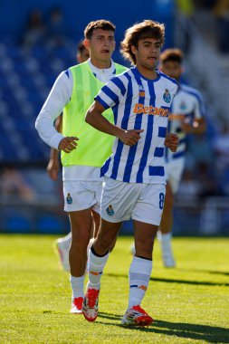 Rodrigo Mora, Liga Portekiz maçı sırasında Estoril Praia ve FC Porto takımları arasında Estadio Antonio Coimbra da Mota 'da görüldü (Maciej Rogowski)